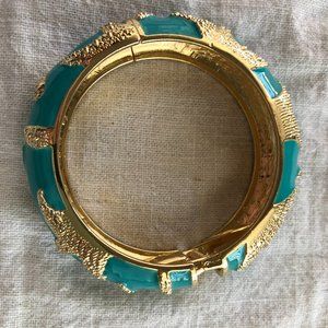 Turquoise and gold bangle